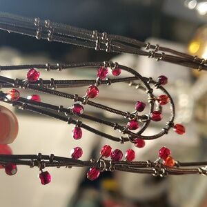 Garnet Red Genuine 11ct Beaded Necklace.